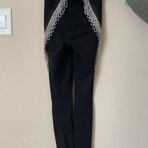 H&M SIZE XS BLACK STUDIO Rhinestone detail leggings SOLD OUT